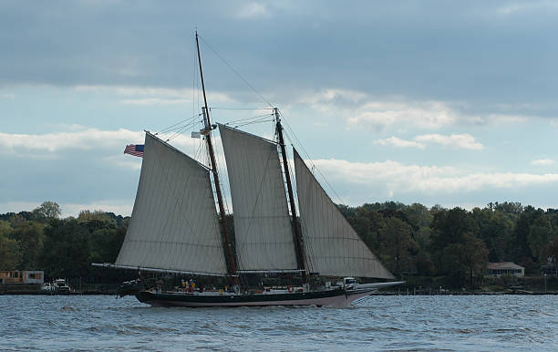 schooner under sail  gaff rigged stock pictures, royalty-free photos & images