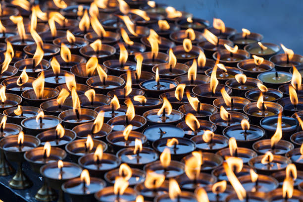 istock Burning ritual candles in nepali temple. Kathmandu, Nepal. 903293664