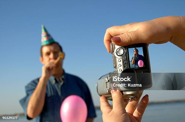 Foto de Feliz Grupo De e mais fotos de stock de Adulto - Adulto, Apito - Objeto manufaturado, Azul