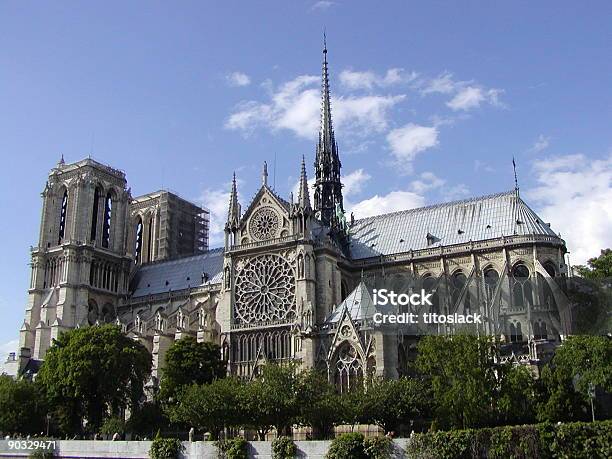 Notredameparigi - Fotografie stock e altre immagini di Cattedrale di Notre-Dame - Parigi - Cattedrale di Notre-Dame - Parigi, Albero, Ambientazione esterna