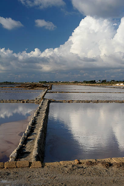 istock Salt Ponds and Clouds in Sicily 90329493