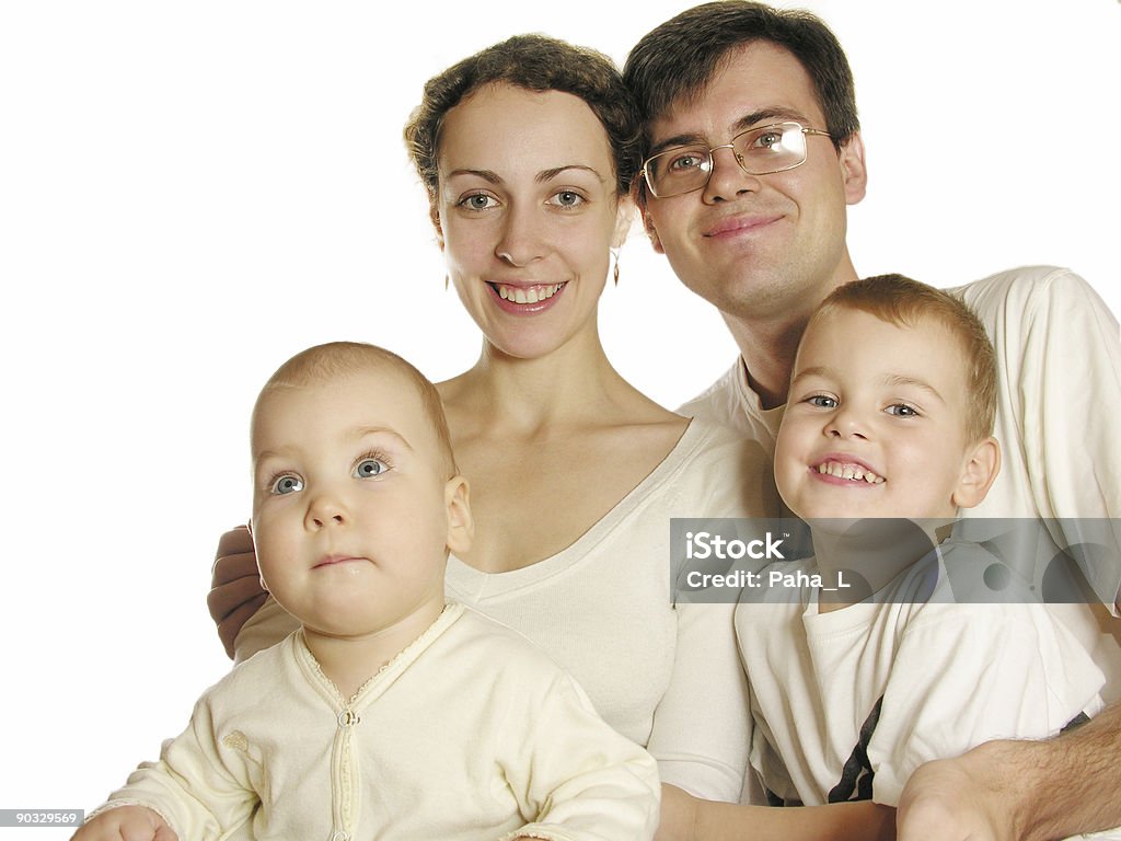 Familia de cuatro aislado - Foto de stock de Adulto libre de derechos