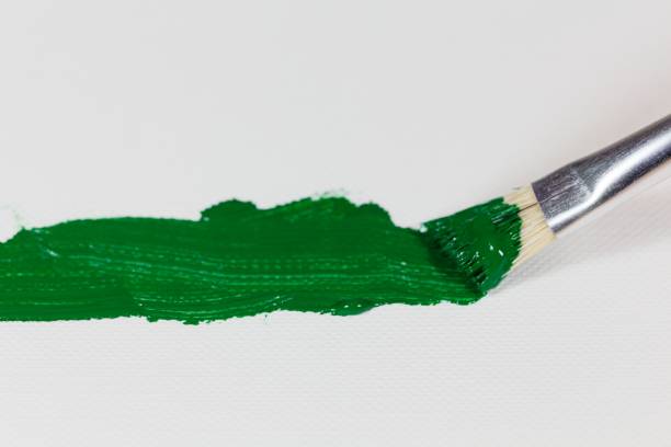 istock Paintbrush with color on a canvas background 903297220