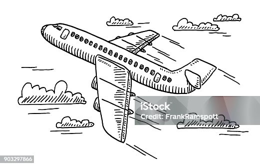 438 Airplane Black And White Cartoons Illustrations & Clip Art - iStock