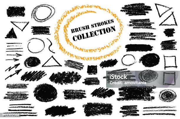 Hand Drawn Pencil Shapes Stock Illustration - Download Image Now - Circle, Chalk Drawing, Box - Container