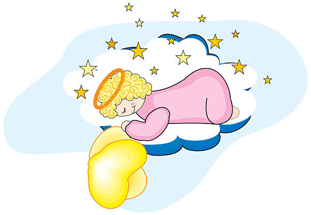 Sleeping Angel vector art illustration