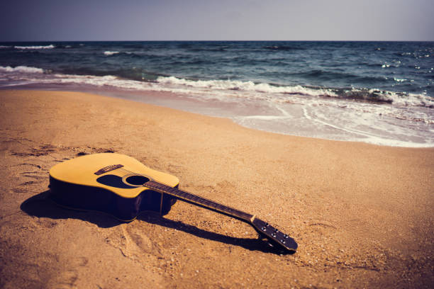 guitar on the beach In the summer