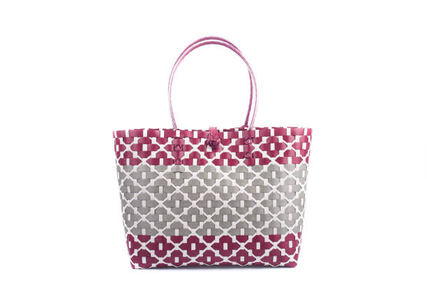 istock wicker woman's tote bag, isolated 903309306
