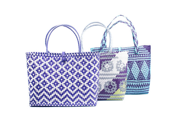 istock three wicker woman's tote bags, isolated 903309448