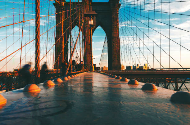 istock Motion Blur of People Walking on Brooklyn Bridge 903310182