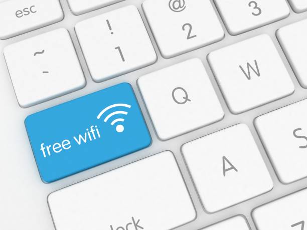 бесплатная клавиатура компьютера wi-fi интернет-кафе - complimentary gratis freedom computer keyboard стоковые фото и изображения
