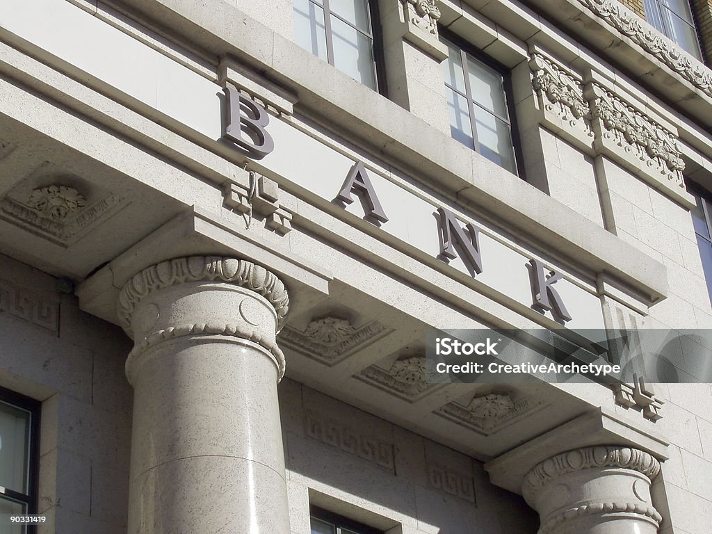 Money in the bank  Architectural Column Stock Photo
