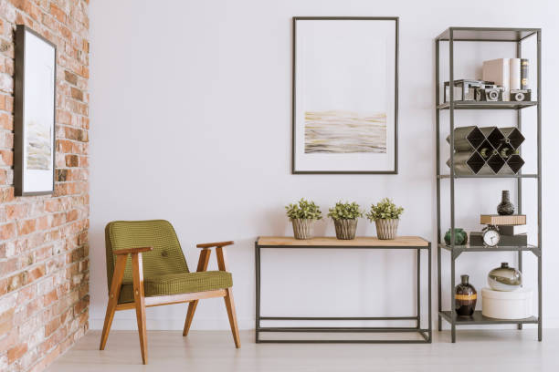 istock Green vintage chair in room 903317432