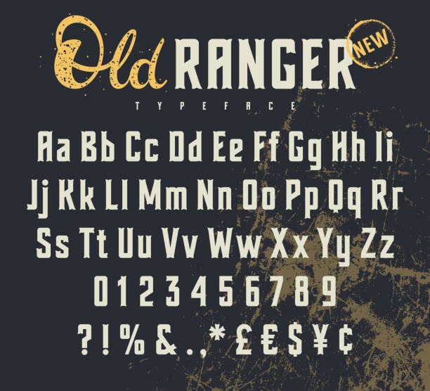 alten ranger 001 - lowercase letter stock-grafiken, -clipart, -cartoons und -symbole