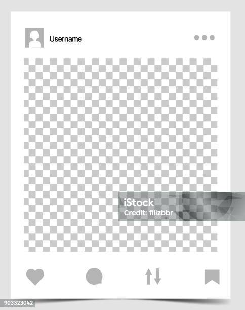 Mockup Of Social Network Photo Frame Stock Illustration - Download Image Now - Social Media, Border - Frame, Template