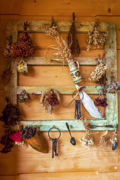 istock Pottery hanging on a wooden wall 903323458