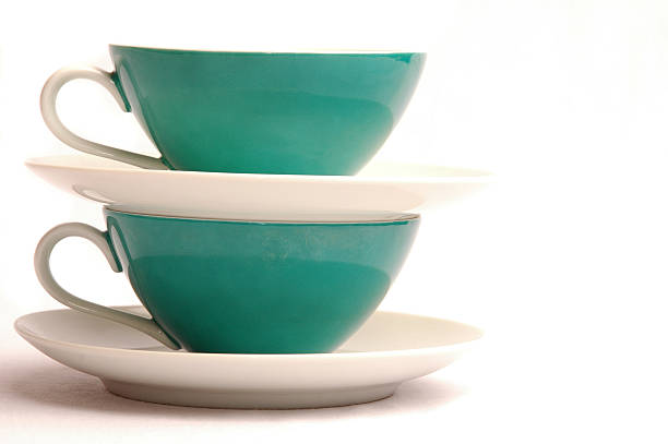 Cups and Saucers stock photo