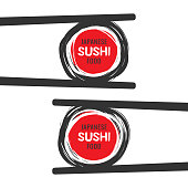 istock Scribble sushi vector icon with chopsticks 903330450