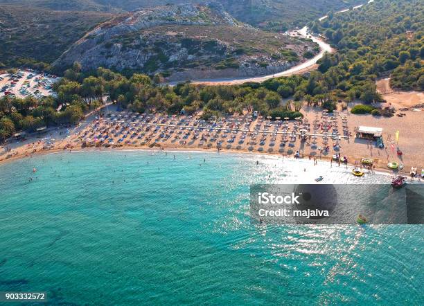 Cretan Beach Vai Stock Photo - Download Image Now - Crete, Beach, Aegean Sea