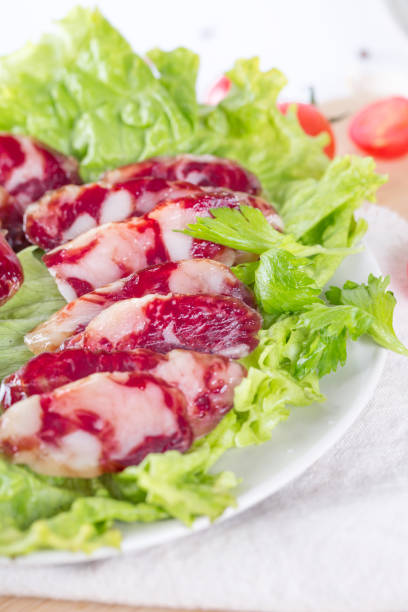 istock Close-up of cold cuts and vegetables on a plate. 903334586
