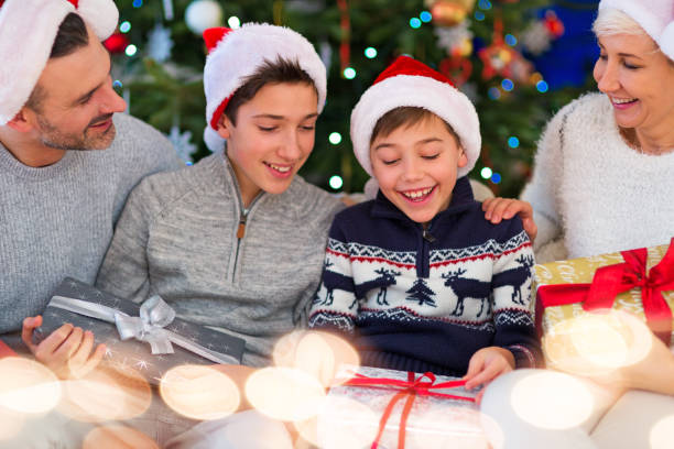 istock Smiling family at Christmas 903341250