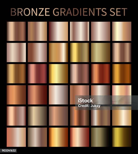 Bronze Gold Gradients Stock Illustration - Download Image Now - Copper, Textured, Color Gradient