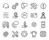 istock Simple collection of customer care related line icons. 903353284