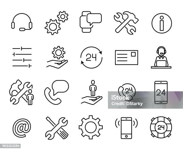 Simple Collection Of Customer Care Related Line Icons Stock Illustration - Download Image Now