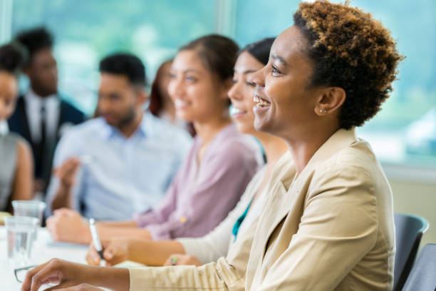 istock Cheerful businesswoman during seminar 903354122