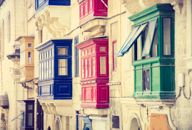 istock Typical street with colorful balconies in Valletta, Malta 903372932