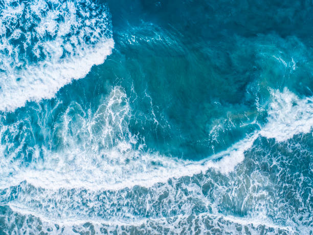 Aerial view of ocean waves
