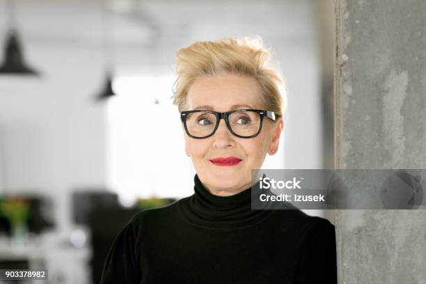 Portrait Of Elegant Senior Businesswoman In The Studio Stock Photo - Download Image Now