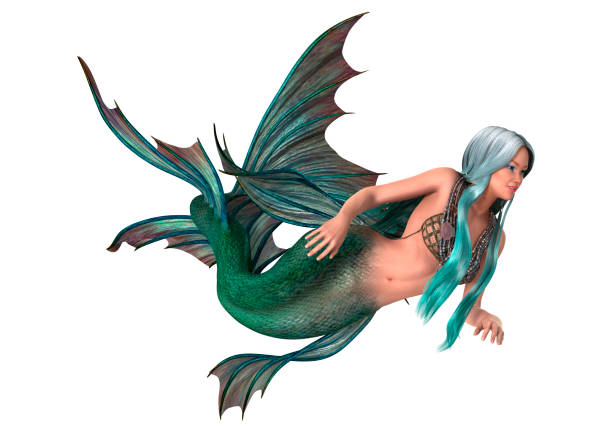 istock 3D rendering fantasy mermaid on white 903379282