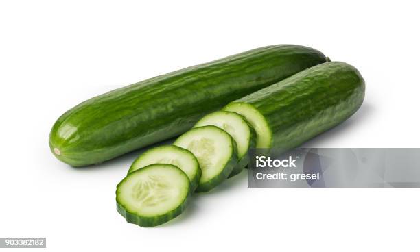 Cucumber Stock Photo - Download Image Now - Cucumber, Slice of Food, Close-up