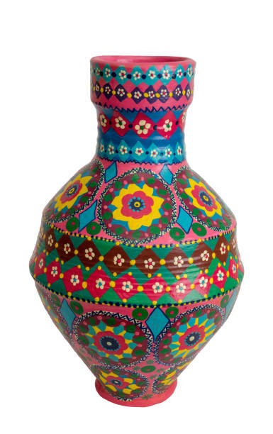 istock Handmade artistic pained colorful pottery vase isolated on white 903383002
