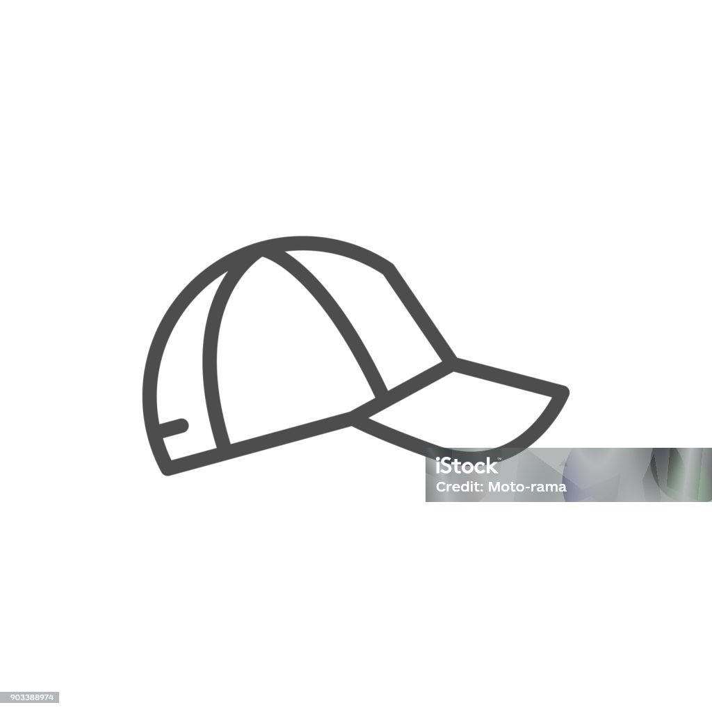 Baseball cap line icon Baseball cap line icon isolated on white. Vector illustration Baseball Cap stock vector