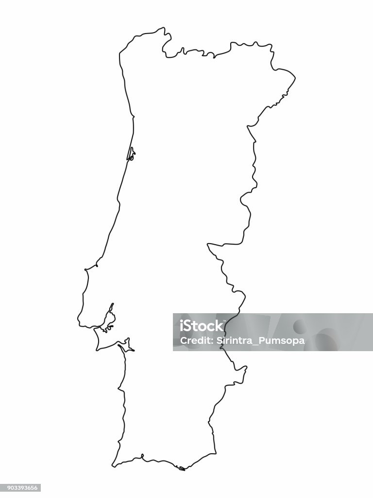 Vetores de Portugal Mapa Contorno Gráfico Desenho À Mão Livre Sobre Fundo  Branco Ilustração Em Vetor e mais imagens de América do Sul - iStock