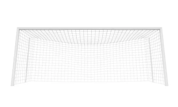 Soccer Goal Post isolated on white background. 3D render