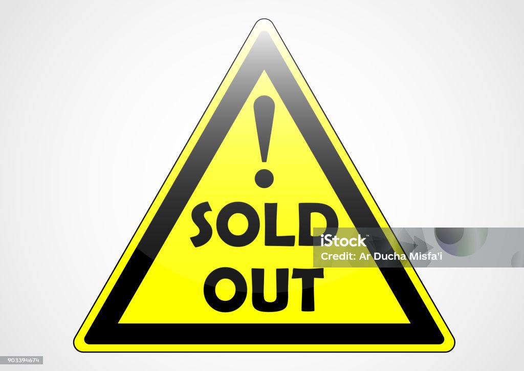 sold out yellow sign concept design vector of Advertisement stock vector