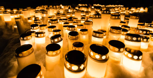istock photo of memorial candles. 903402024