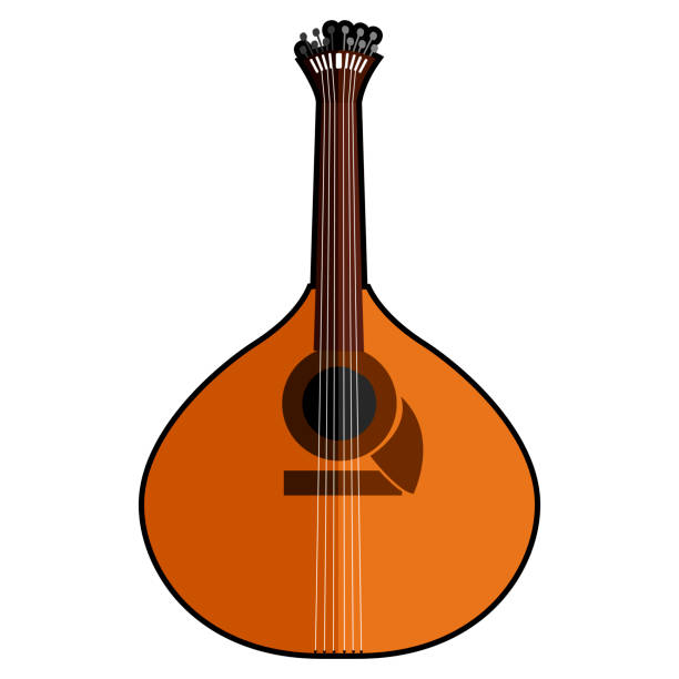 격리 된 포르투갈 기타 아이콘 - portuguese guitar stock illustrations