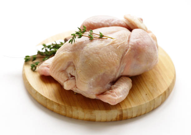 istock raw chicken with herbs and spices on a wooden board 903406034