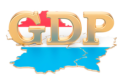 gross domestic product GDP of Luxembourg concept, 3D rendering isolated on white background