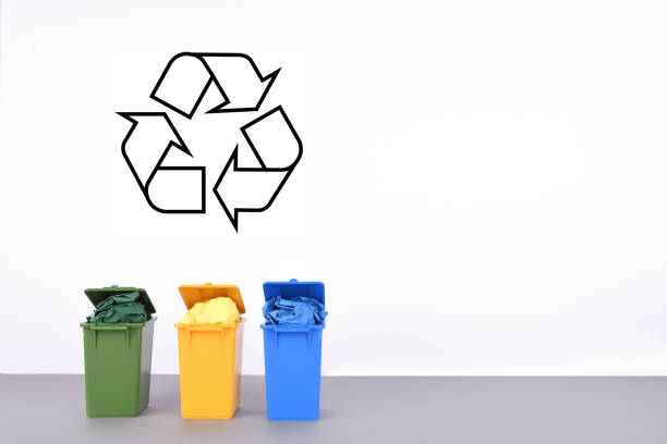 istock Colorful recycle bins on white background. 903416566