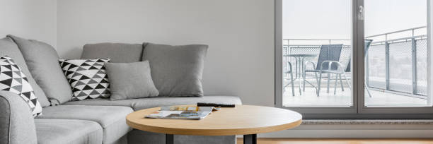istock Sofa in room with terrace 903427146