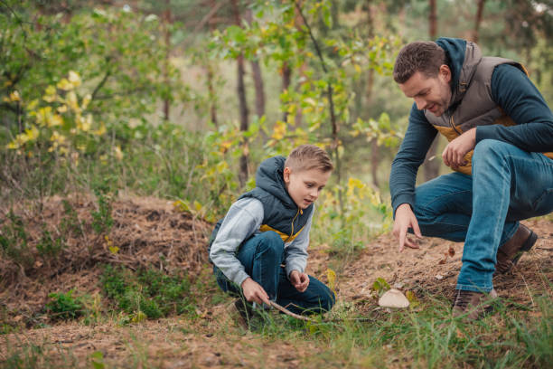 istock father and son looking at mushroom 903431394