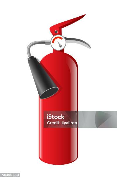 Fire Extinguisher Realistic Vector Isolated Object Stock Illustration - Download Image Now