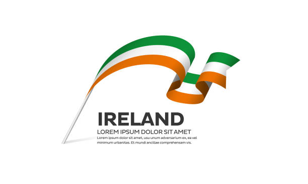 illustrazioni stock, clip art, cartoni animati e icone di tendenza di sfondo bandiera irlanda - irish flag
