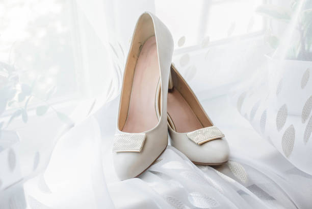 istock White wedding shoes for women. 903472678