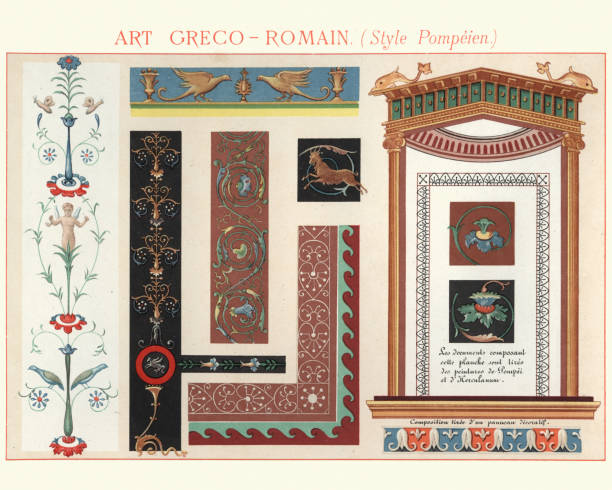 illustrations, cliparts, dessins animés et icônes de exemples de greco romaine design décoratif style de pompéi - greco roman